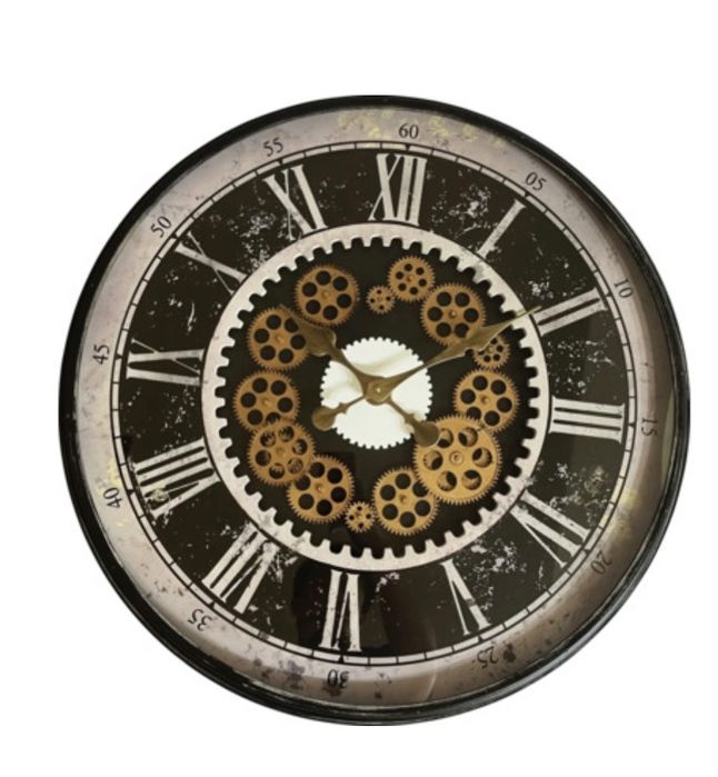Ceas de perete cu roti dintate mobile, 70 cm