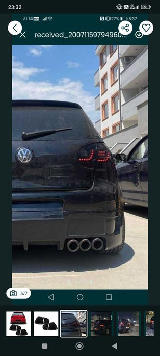 Стопове ГОЛФ 5 LED Dynamic Динамичен мигач VW Golf 5 ЛЕД
