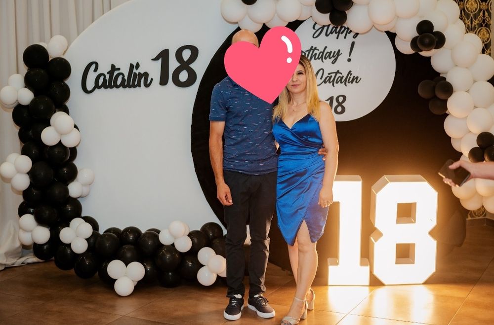 Rochie satin albastră marine S