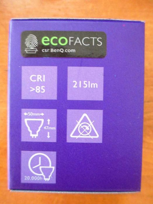 bec LED BenQ MR16, 5W, lumina calda 3000K, 215 lumeni (150 buc.)