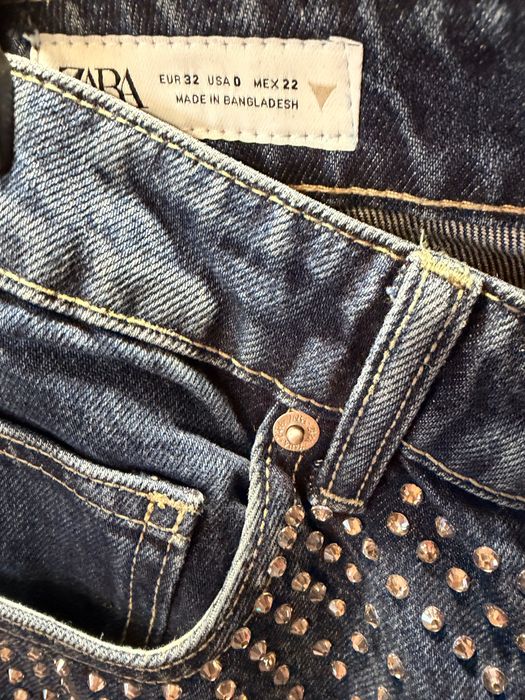 Дънки с кристали ZARA, дънки с камъни