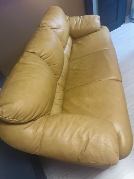 Canapea extensibilă din piele naturală – eleganță și funcționalitate.