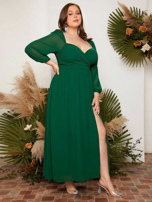 Rochie eleganta Shein verde inchis marime 1XL