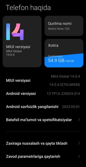 Redmi Not 10 S  Radnoy