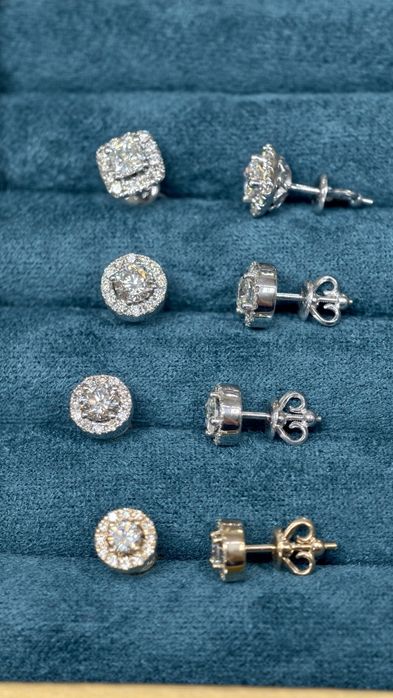 Гвоздики пусеты бриллианты