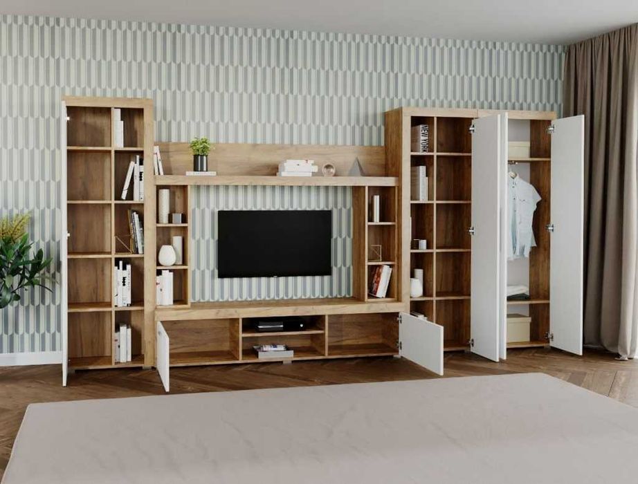 Mobila sufragerie-Living Milan C3 UNO Stejar