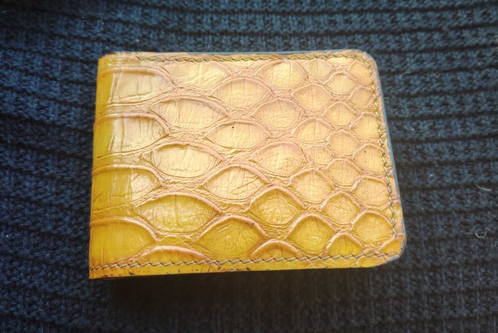 Мъжки портфейл естествена кожа ръчна изработка за  6 карти монетник