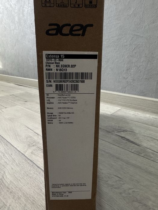 Новый ноутбук, Acer