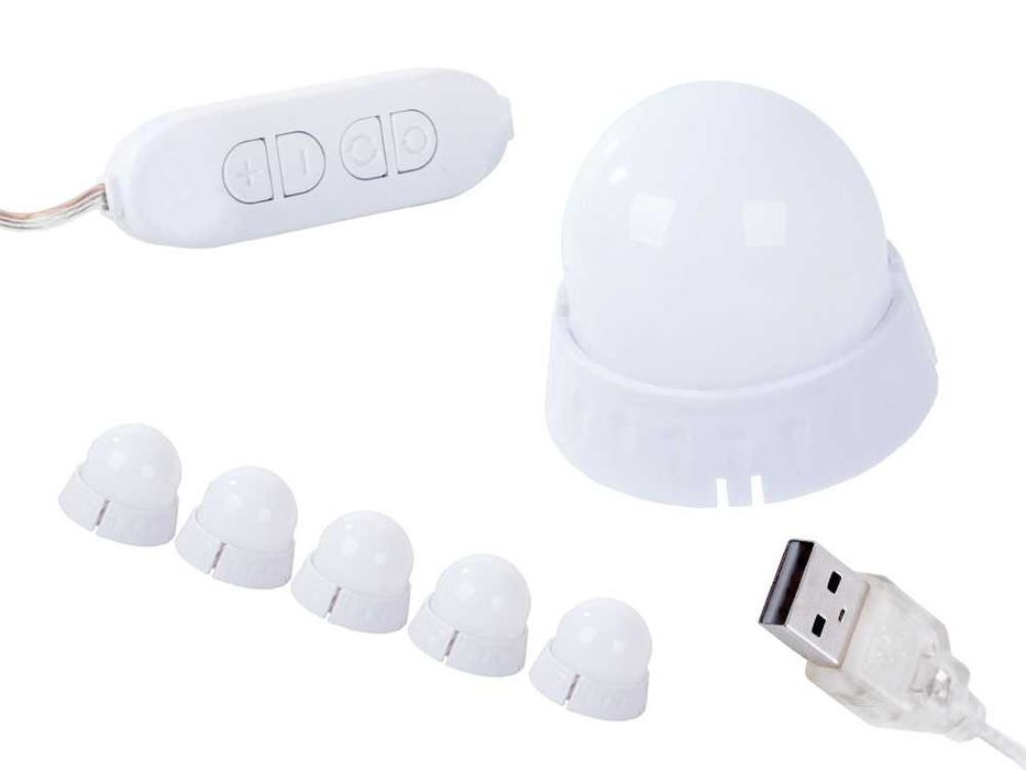 Set 10 lumini LED pentru oglinda si machiaj alimentare USB 3 culori
