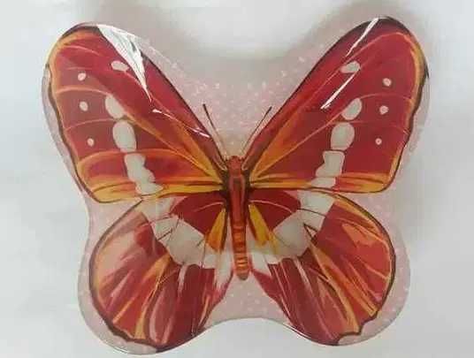 Диамантен гоблен "Лунен водопад", Поднос от рисувано стъкло Lefard