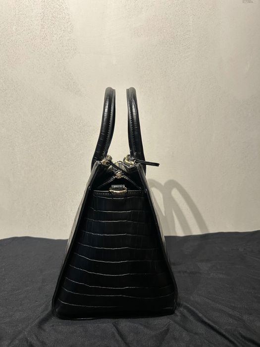 TWINSET croc-embossed tote bag крокодилска черна чанта