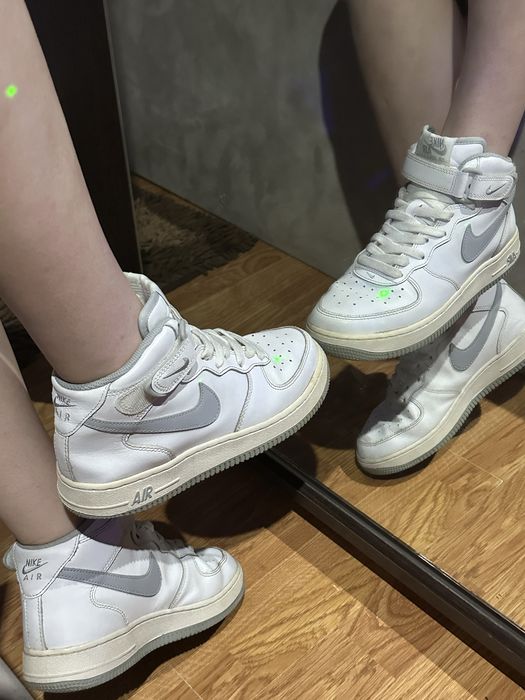 Nike air force 1 mid le white wolf grey
