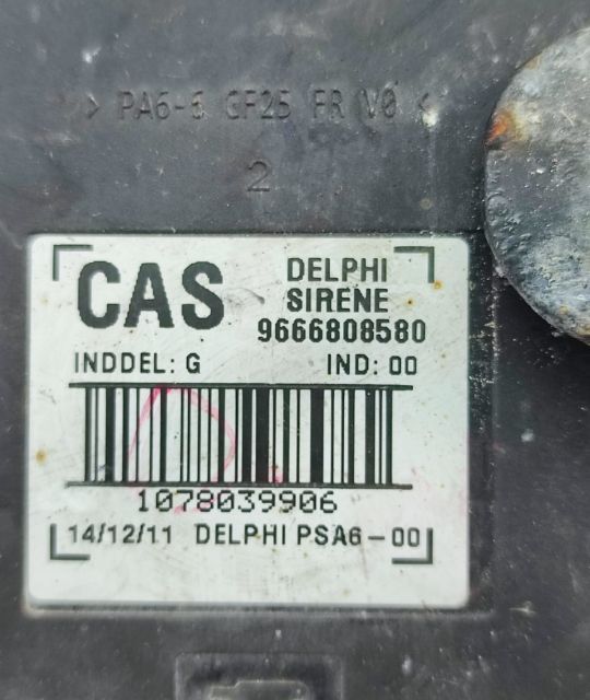 Sirena 9666808580 Peugeot 508 1  [din 2010 pana  2014] seria