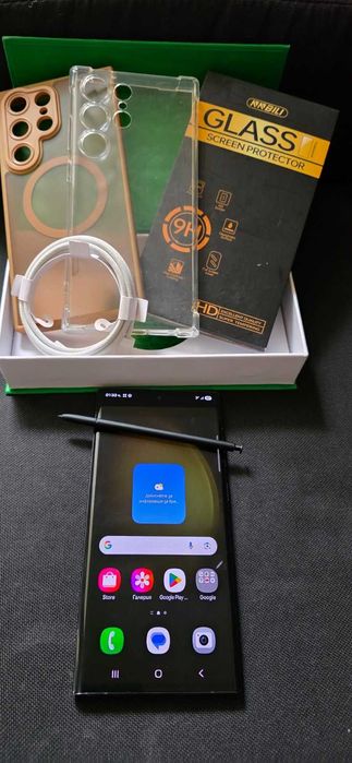 Samsung Galaxy S23 Ultra 256GB ГРЕЕН-ИЗТЕКЛА ГАРАНЦИЯ! ПЪЛЕН КОМПЛЕКТ! като нов!