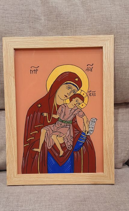 Icoana pictata pe sticla