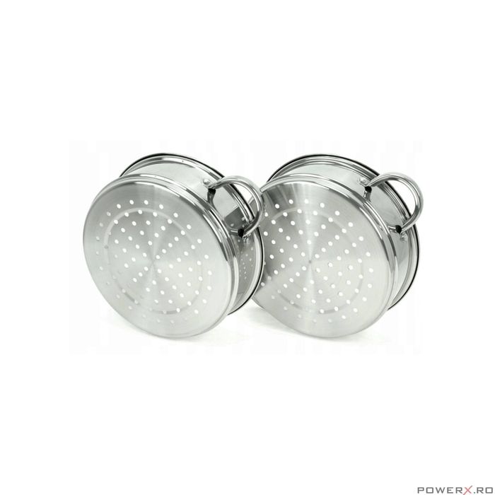 Set de 4 piese, oala pentru fiert cu abur, inox, 24 cm 5 litri