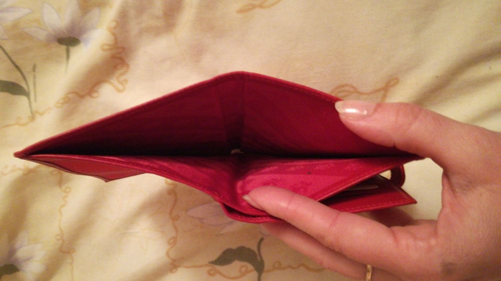 Дамско червено портмоне естествена кожа