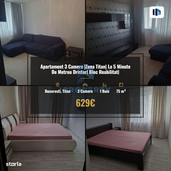 Apartament 3 Camere |Zona Titan| La 5 Minute De Metrou Dristor| Bloc R