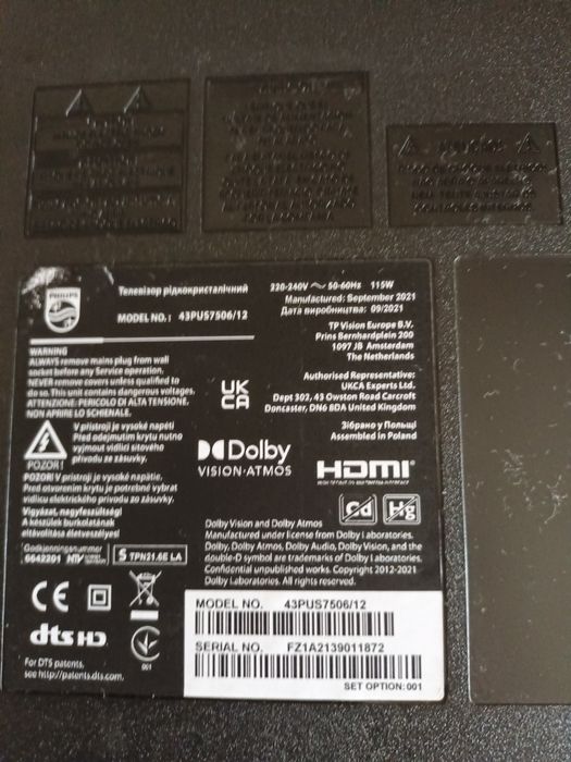 TV Philips Placă, sursă, Tcon