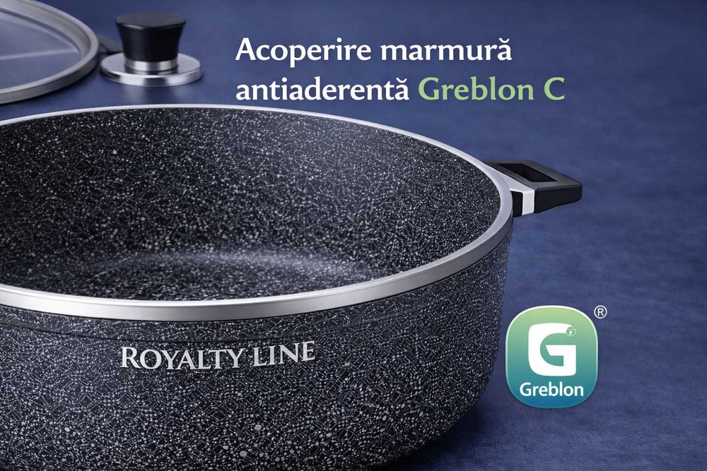 Oala din aluminiu turnat cu acoperire marmura 44 cm Royalty Line