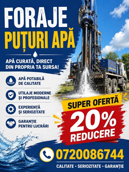 Foraje puțuri apa
