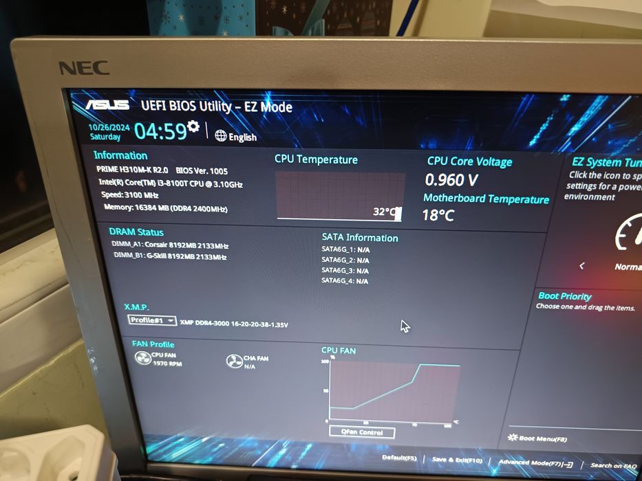 ASUS H310M-K R2.0 + Intel Core i3 8100T s. 1151-2