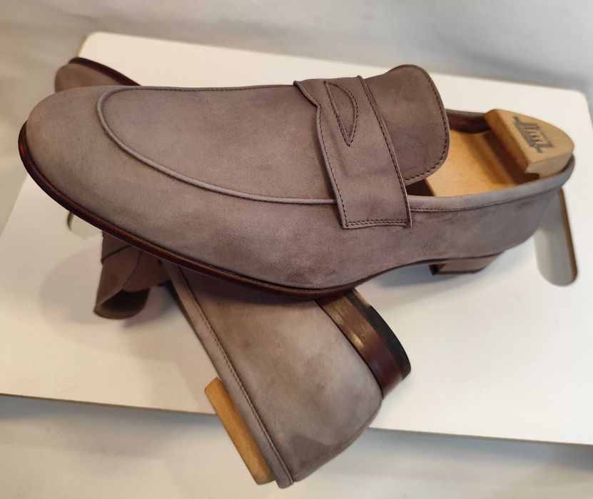 Pantofi loafer penny 42.5 43 lucrati manual Calpierre piele naturala moale