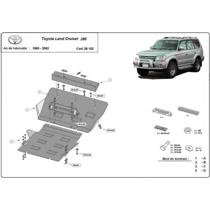 Scut auto Toyota Land Cruiser J90 1995 - 2002