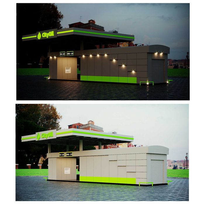 Цистерна с колонка за гориво нафта двустененен резервоар за дизел