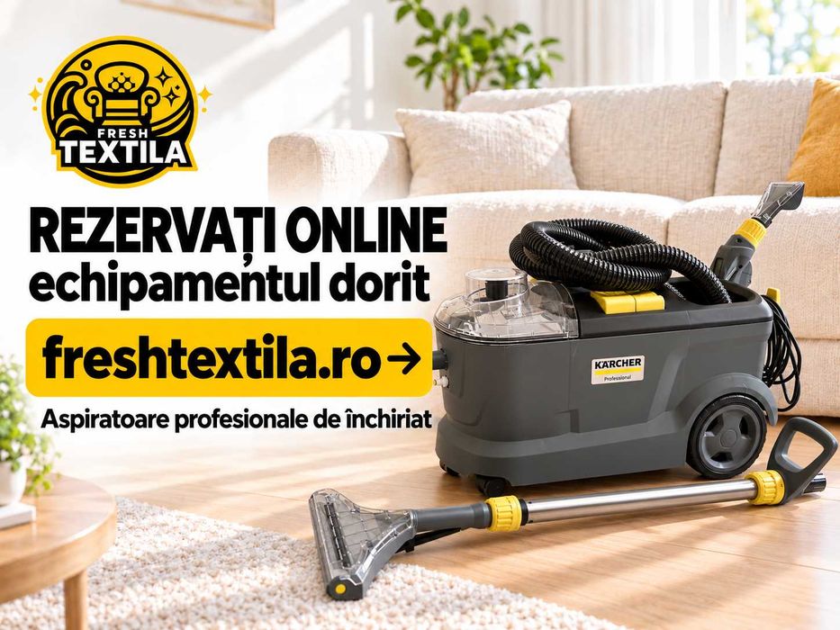 Închiriez aspirator profesional Karcher pentru curățat canapele/tapițerii – soluție inclusă Cluj