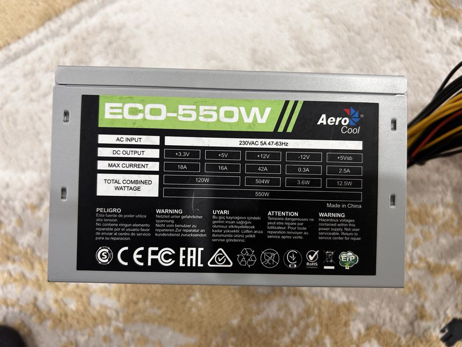 Продается блок питание AeroCool ECO-550W