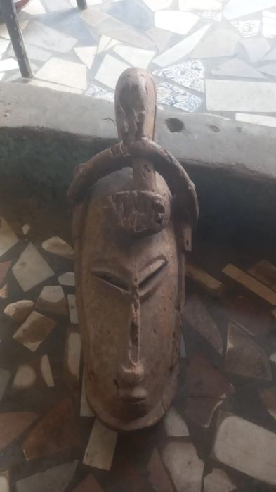 БАУЛЕ Племенна африканска маска , африканско изкуство антикварна стой