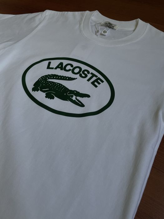Мъжки тениски Lacoste с голямо лого – Черна и Бяла – Чисто нови!