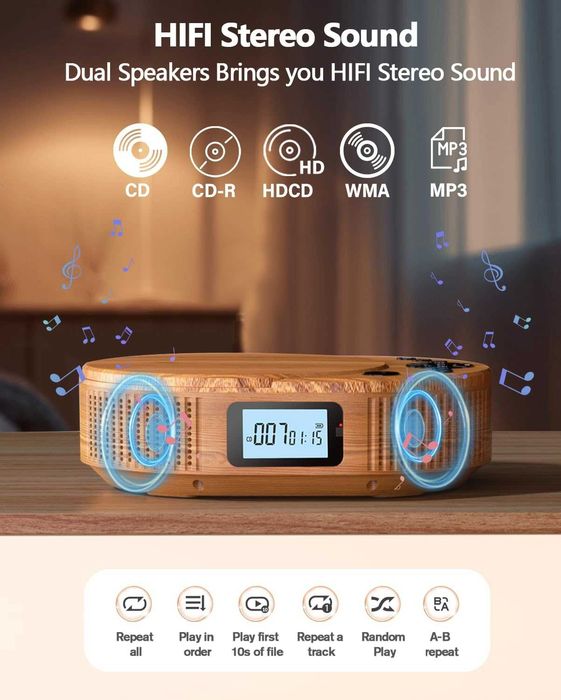 Преносим CD плейър и Bluetooth високоговорител
