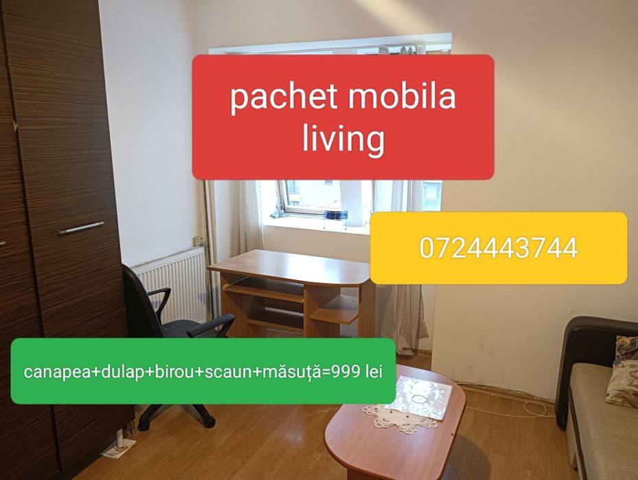 Pachet mobila  5 la preț de canapea