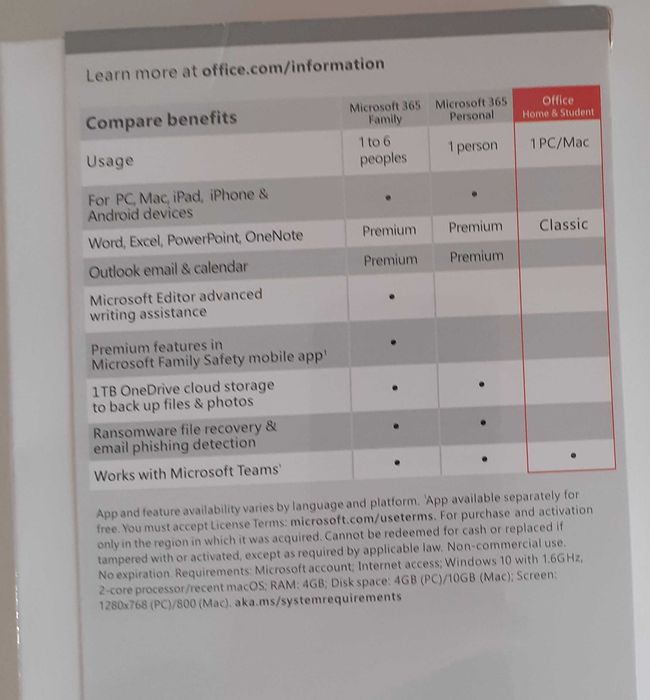 Licență originală Microsoft Office Home and Student 2021, engleză