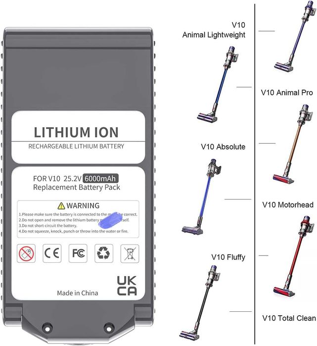 Батерия и HEPA филтър за Dyson V10 6000mAh