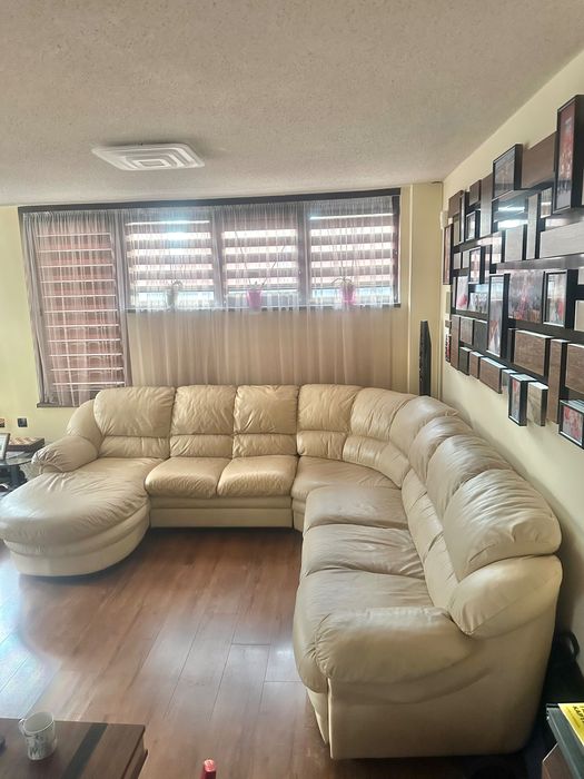 П - образен диван естествена кожа