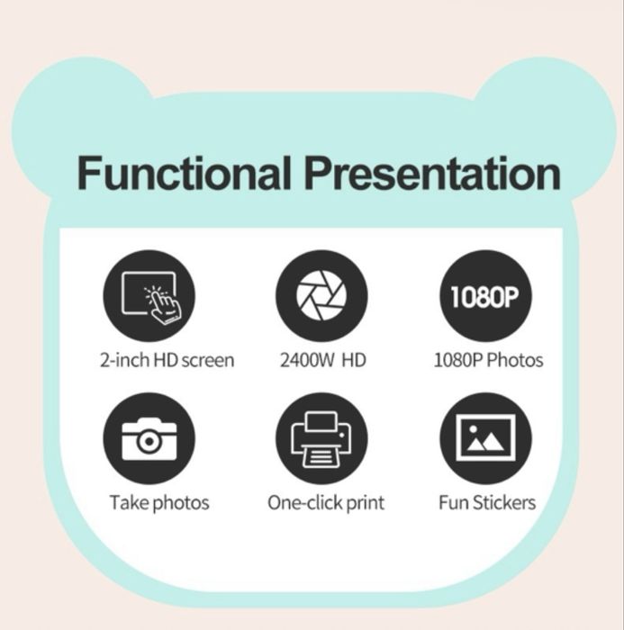 Детски фотоапарат за незабавен печат/Camera print/Детска  камера