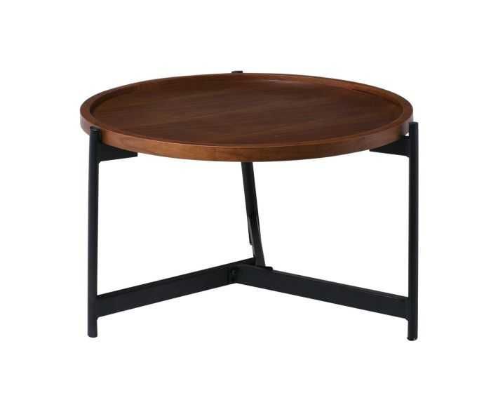 Холна маса Puzzle-home TOSS, MDF, Цвят орех, Φ70х40 см, ПРОМО ЦЕНА!