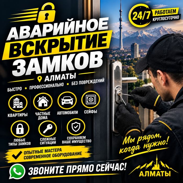 Аварийное вскрытие замков дверей, автомобилей и сейфов