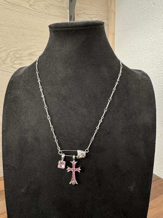 Lant Chrome Hearts Pink Crystal Cross Unisex