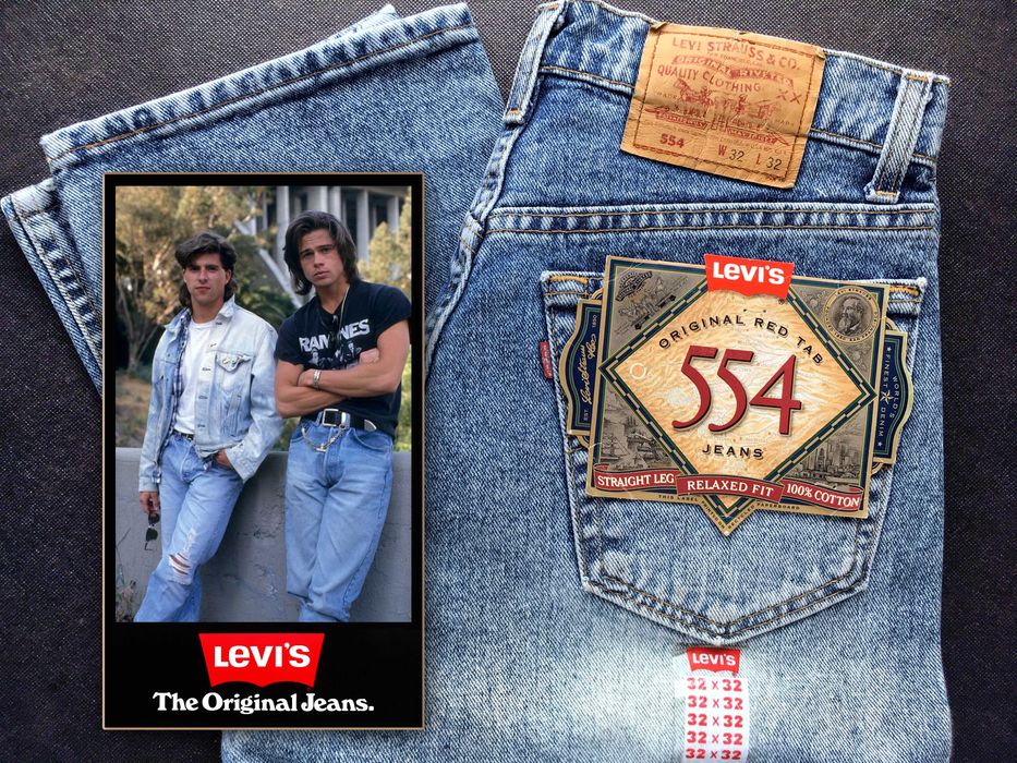 VINTAGE 1992 Made in U.S.A. LEVI'S® 554™XX Relaxed Fit Jeans — W32 L32