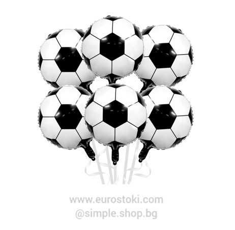 Комплект фолиеви балони Футболна топка 6 броя, парти, диаметър 42 см