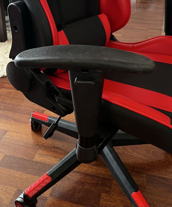 Scaun gaming MYRIA MG7409, piele ecologica, negru/rosu