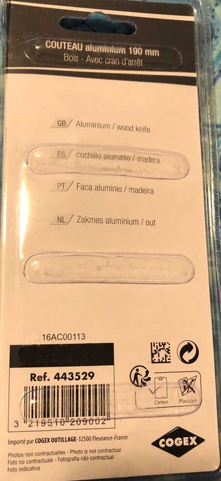 Briceag COGEX INOX de 190 mm, maner aluminiu - original FRANTA - nou