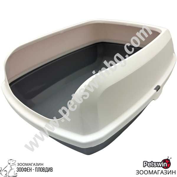 Полузатворена Котешка Тоалетна - M, L размер - Сива - Pet Interest