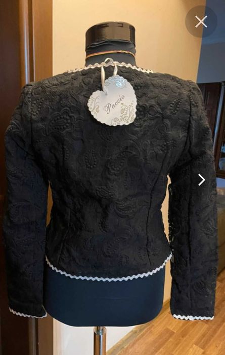 Blazer negru din dantela, marimea XS, cu etichetă