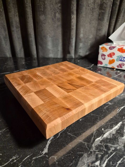 Tocator de bucatarie, end grain,  lemn natural de fag, homemade
