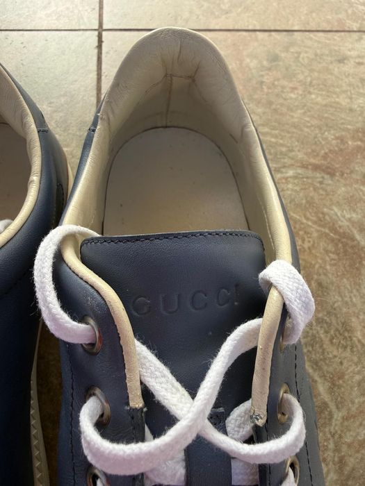 GUCCI incaltaminte, sneakers piele marimea 40 / 40.5 ( 6 UK ) interior 26 cm, culoare albastru